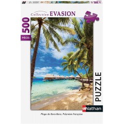 Nathan - Puzzle 500 pièces - Plage de Bora-Bora, Polynésie française