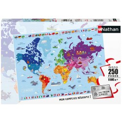Nathan - Puzzle 250 pièces - Carte du monde