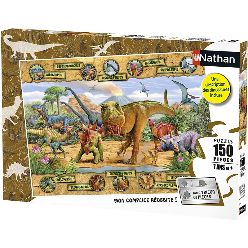 Nathan - Puzzle 150 pièces - Les espèces de dinosaures