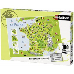 Nathan - Puzzle 100 pièces - Carte de France