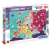 Clementoni - Puzzle 250 pièces - Carte d'Europe - Monuments et célébrités