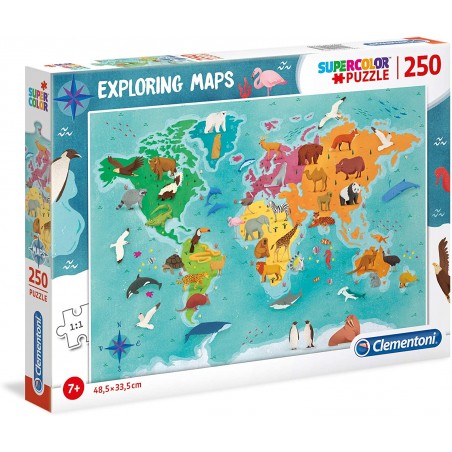 Clementoni - Puzzle 250 pièces - Carte d'Europe - Les animaux