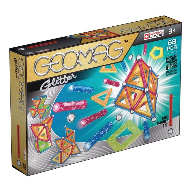 Geomag - Jeu de construction magnétique - Glitter - 68 pièces