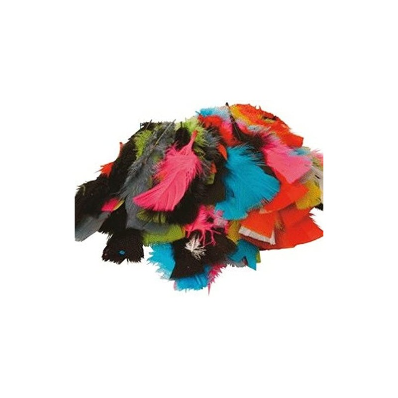 OZ - Loisirs créatifs - Plumes - Blister 150 plumes de dinde 15 cm 25 g - couleurs assorties