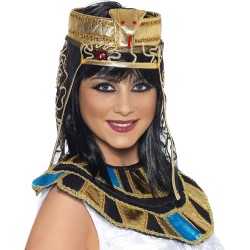 Déguisement - Coiffe égyptienne - Or et noire avec motif serpent