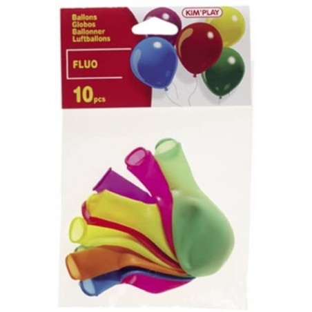 Kim Play - Sachet de 10 ballons de baudruche fluo