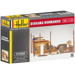 Heller - Maquette - Militaire - Diorama de ruines en Normandie - 59 Pièces