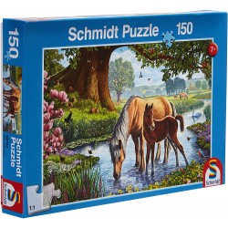 Schmidt - Puzzle 150 pièces - Chevaux dans le ruisseau