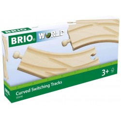 Brio - Jouet en bois - Aiguillages courbes pour circuit de train - 144 mm