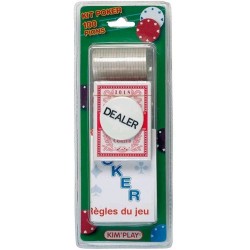Kim Play - Kit de jeu de poker - Jeu de cartes avec jetons de poker et bouton dealer