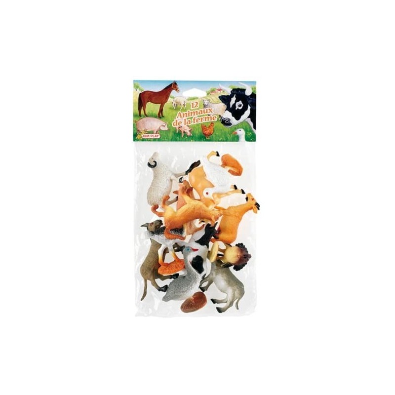 Kim Play - Blister de 12 figurines - Animaux de la ferme