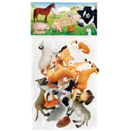 Kim Play - Blister de 12 figurines - Animaux de la ferme