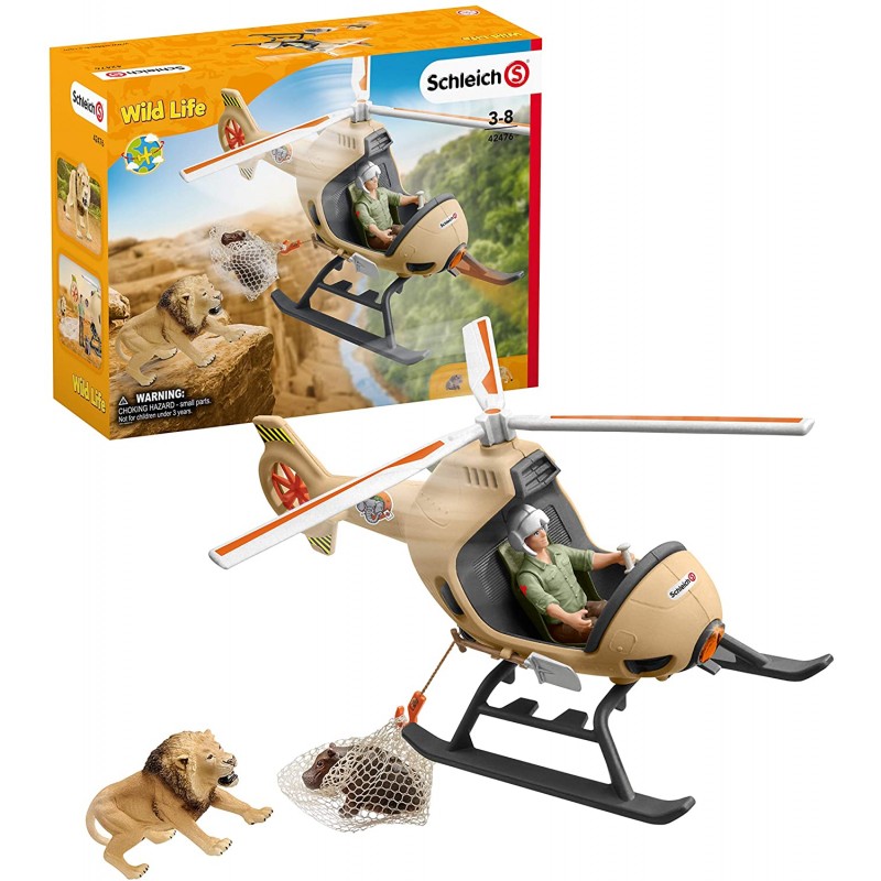 Schleich - 42476 - Wild Life - Hélicoptère pour sauvetage d?animaux