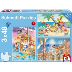 Schmidt - Puzzle 3x48 pièces - Bande de pirates