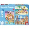 Schmidt - Puzzle 3x48 pièces - Bande de pirates