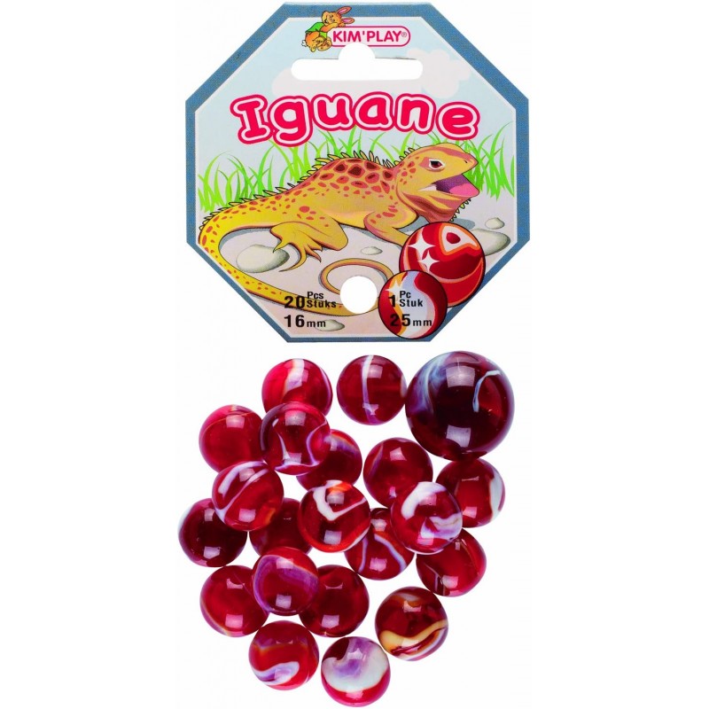 Kim Play - Filet de 20 billes et 1 calot - Iguane