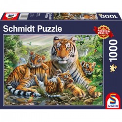 Schmidt - Puzzle 1000 pièces - Tigre et ses petits