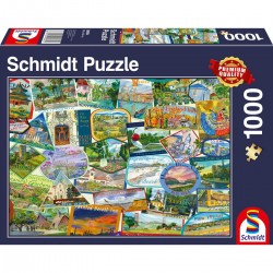 Schmidt - Puzzle 1000 pièces - Autocollants de voyage