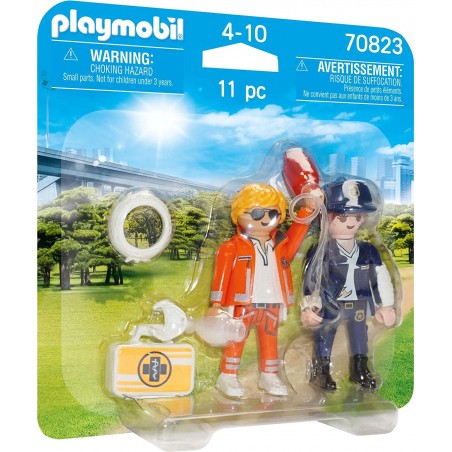 Playmobil - 70823 - Blister duo - Secouriste et policière