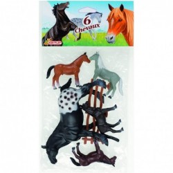 Kim Play - Blister de figurines - 6 chevaux et barrière