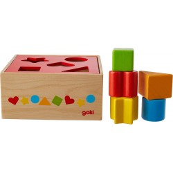 Goki - Premier âge - Boîte à forme en bois avec pièces colorées