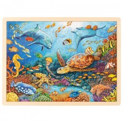 Goki - Puzzle en bois - 96 pièces - Océan et grande barrière de corail