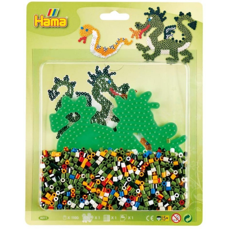 Hama - Perles - 4211 - Taille Midi - blister Grand modèle plaques Dragon