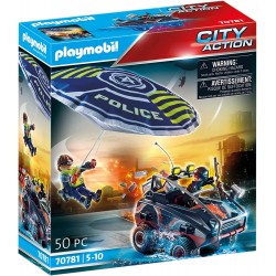 Playmobil - 70781 - Les policiers - Policier parachutiste quad des bandits