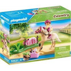 Playmobil - 70521 - Les poneys - Cavalière avec poney beige