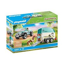 Playmobil - 70511 - Les poneys - Voiture et van pour poney