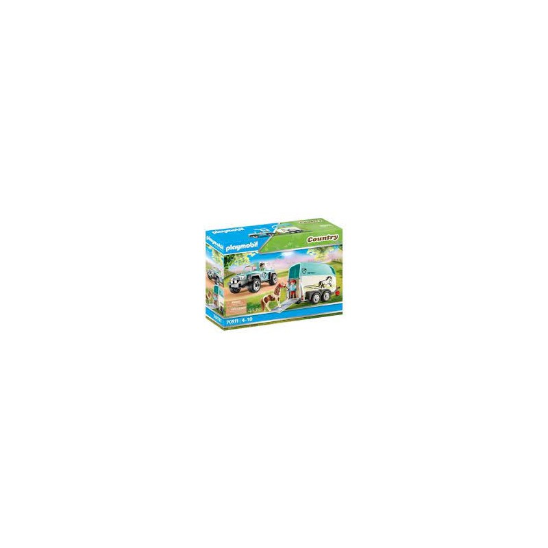 Playmobil - 70511 - Les poneys - Voiture et van pour poney