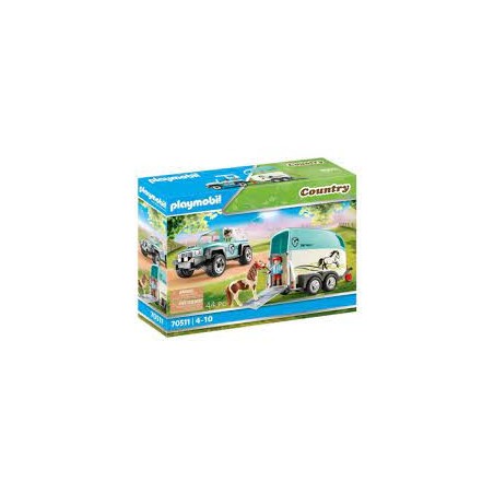 Playmobil - 70511 - Les poneys - Voiture et van pour poney