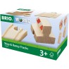 Brio - Jouet en bois - Lot de 2 rampes et 2 butoirs pour circuit de train