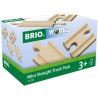 Brio - Jouet en bois - Lot 4 mini rails double male pour circuit de train