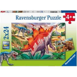 Ravensburger - Puzzles 2x24 pièces - Mammouths et dinosaures