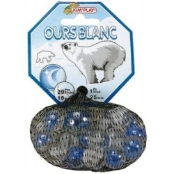 Kim Play - Filet de 20 billes et 1 calot - Ours blanc