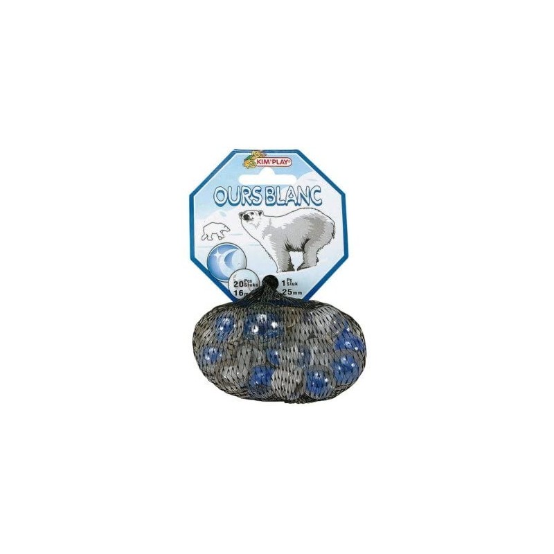 Kim Play - Filet de 20 billes et 1 calot - Ours de blanc