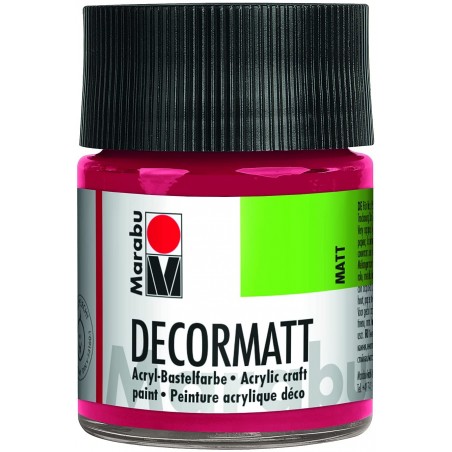 Marabu Decormatt - Peinture acrylique rouge carmin 032, 50 ml