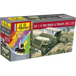 Heller - Maquette - Militaire - Starter Kit - US Trucks and Trailer
