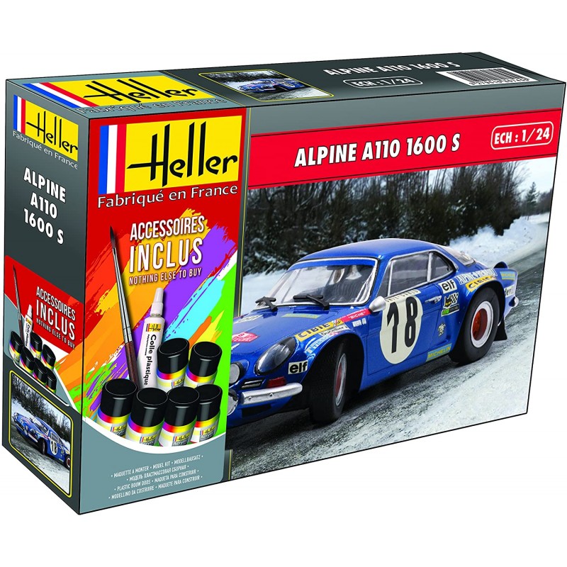 Heller - Maquette - Voiture - Starter Kit - Alpine A110 1600S - 1:24