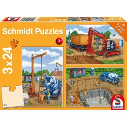 Schmidt - Puzzle 3x24 pièces - Sur le chantier