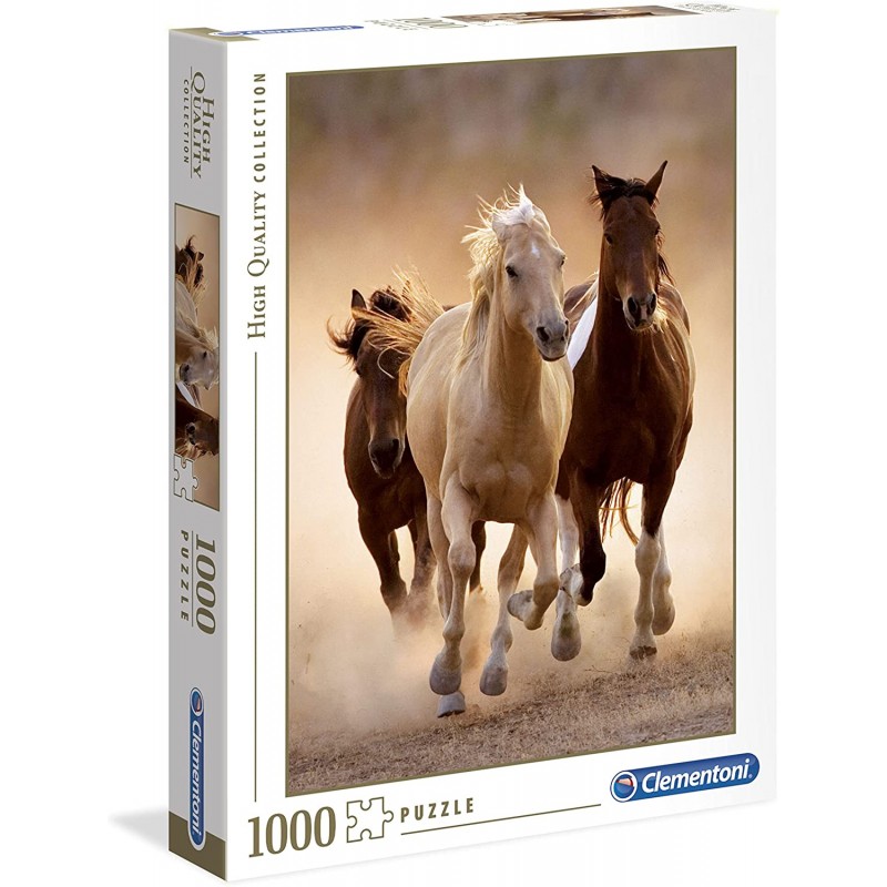 Clementoni - Puzzle 1000 pièces - Chevaux au galop