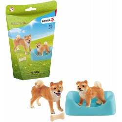 Schleich - 42479 - Farm World - Mère et chiot Shiba Inu