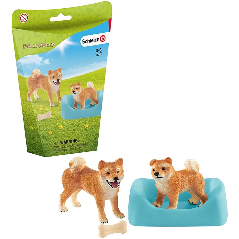 Schleich - 42479 - Farm World - Mère et chiot Shiba Inu