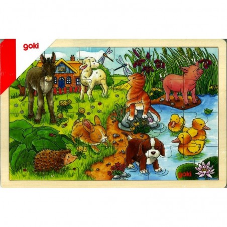 Goki - Puzzle en bois - 24 pièces - Bébés animaux