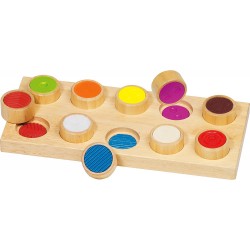 Goki - Jeu de société - Mémory en bois tactile