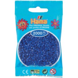 Hama - Perles - 501-08 - Taille Mini - Sachet 2000 perles bleu foncé