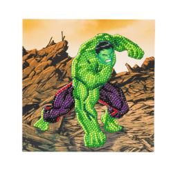 OZ - Loisirs créatifs - Marvel - Hulk carte à diamanter 18x18cm Crystal Art