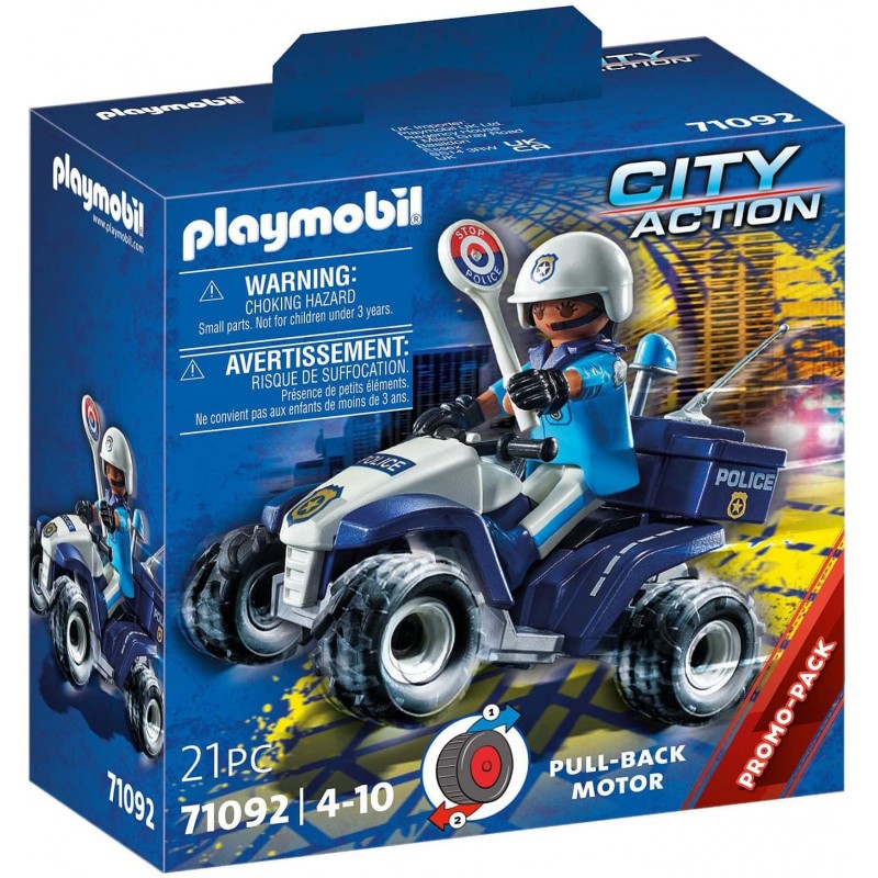 Playmobil - 71092 - Les véhicules - Policier et quad