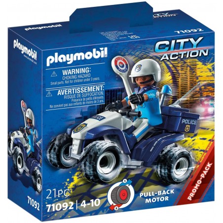 Playmobil - 71092 - Les véhicules - Policier et quad